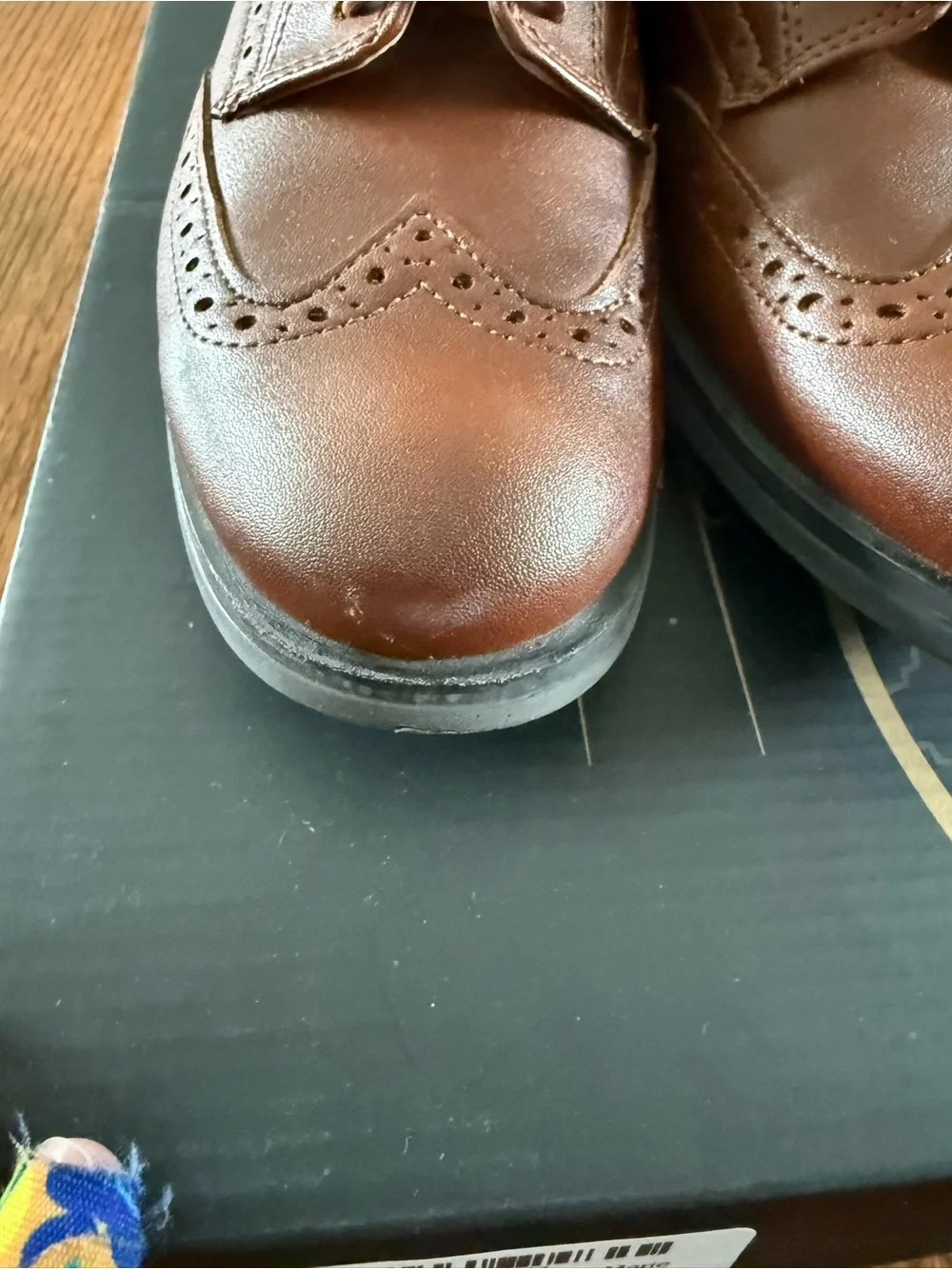 Boys Classic Cognac Brown Leather Dress Shoes